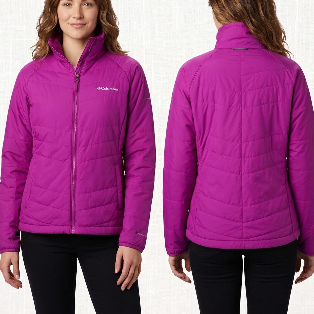 Columbia OmniHeat Womens XL Jacket Vibrant Magenta Purple Quilted